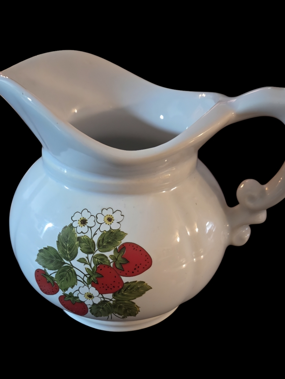 Vintage McCoy Strawberry Country Pitcher #7528 Cottage Core Kitchen Decor